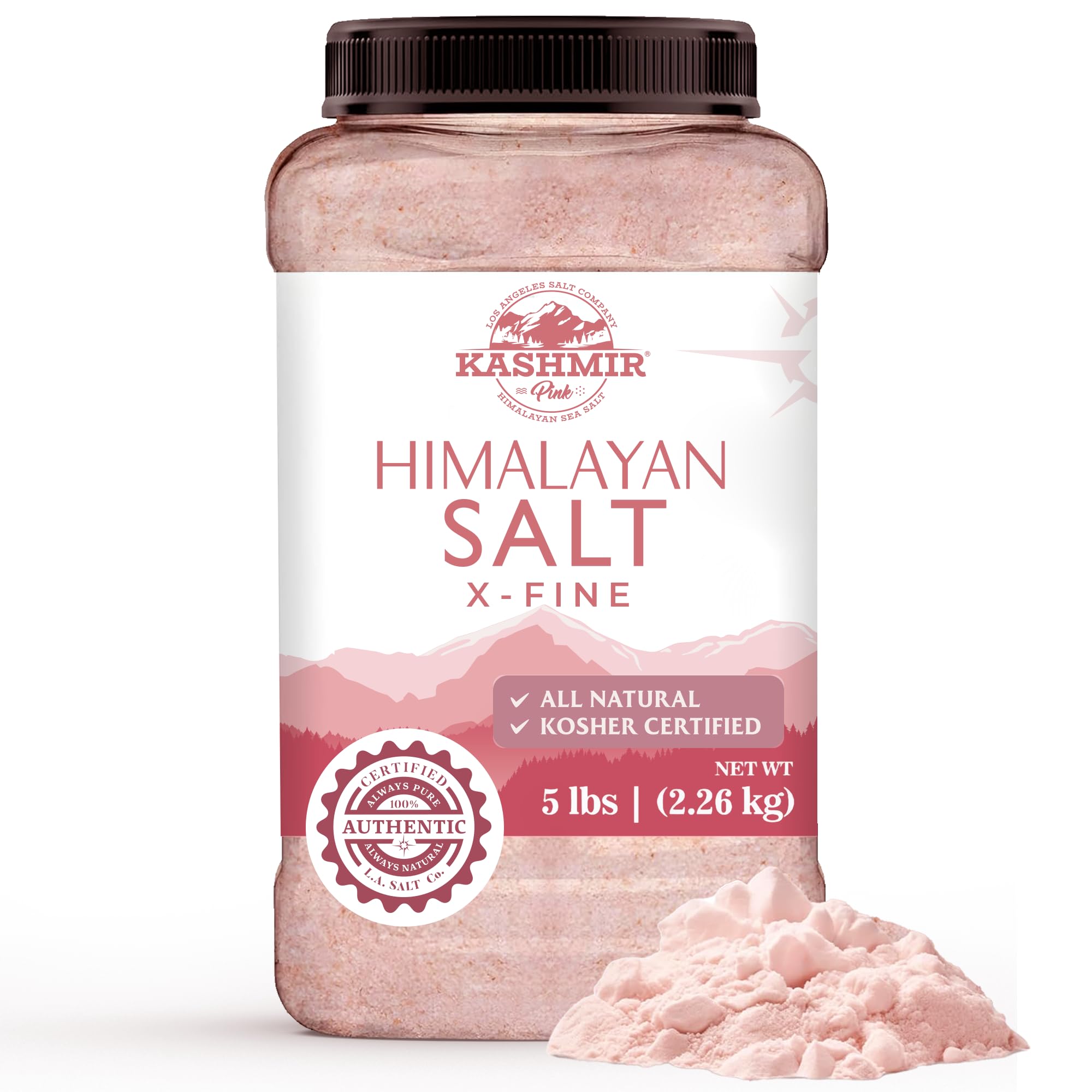 Amazon.com : LA SALT CO Kashmir 5 Lbs Pink Himalayan Salt Bulk Jar